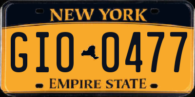 NY license plate GIO0477
