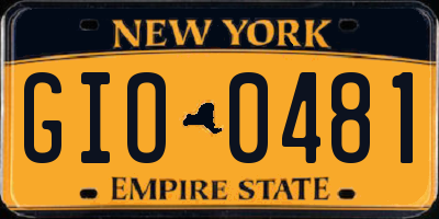 NY license plate GIO0481