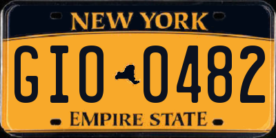 NY license plate GIO0482