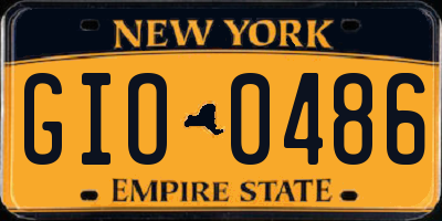 NY license plate GIO0486
