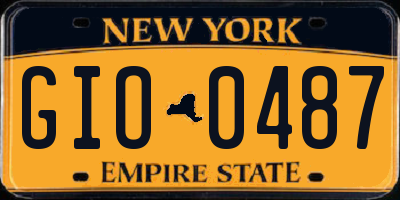 NY license plate GIO0487
