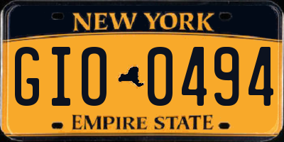 NY license plate GIO0494