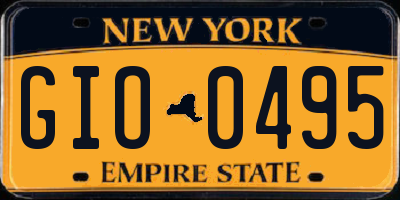 NY license plate GIO0495