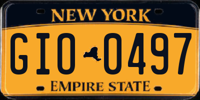 NY license plate GIO0497