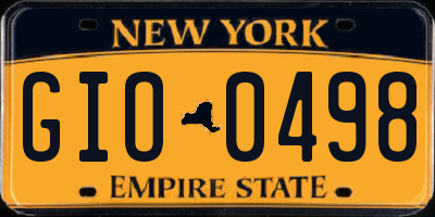 NY license plate GIO0498