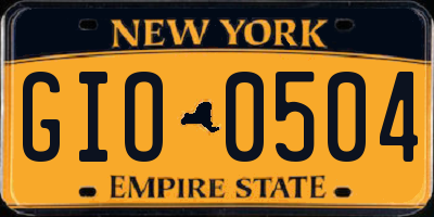 NY license plate GIO0504