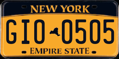 NY license plate GIO0505