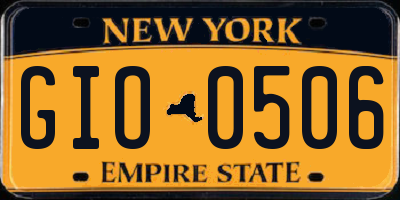 NY license plate GIO0506