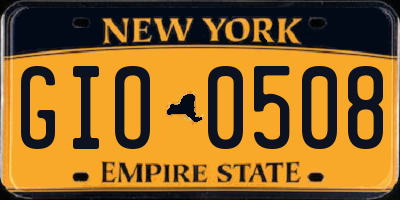 NY license plate GIO0508