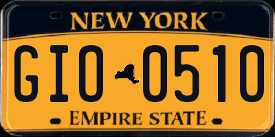NY license plate GIO0510