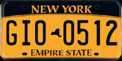NY license plate GIO0512