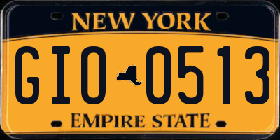 NY license plate GIO0513