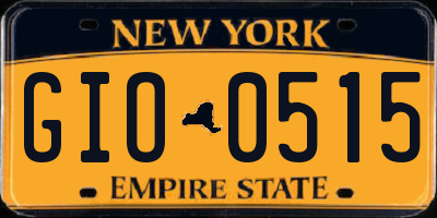 NY license plate GIO0515