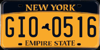 NY license plate GIO0516