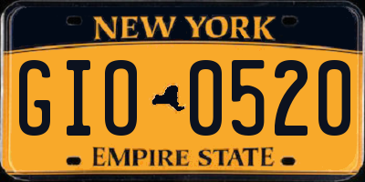 NY license plate GIO0520
