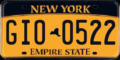 NY license plate GIO0522