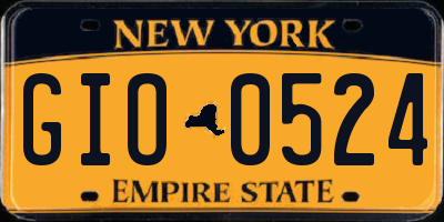 NY license plate GIO0524