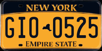NY license plate GIO0525