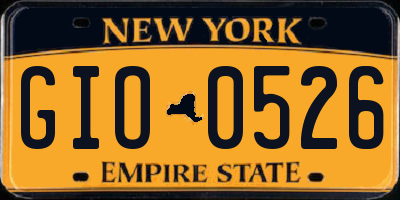 NY license plate GIO0526