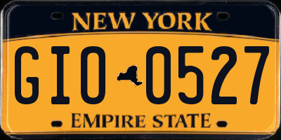 NY license plate GIO0527