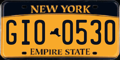 NY license plate GIO0530