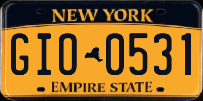 NY license plate GIO0531