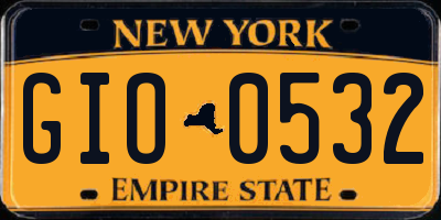 NY license plate GIO0532