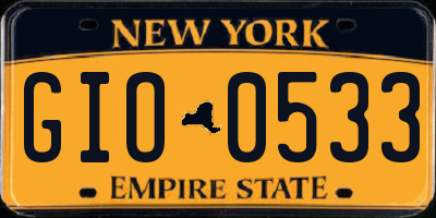 NY license plate GIO0533