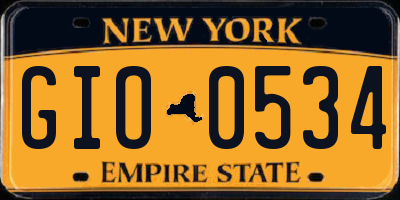 NY license plate GIO0534