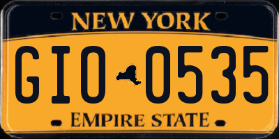 NY license plate GIO0535