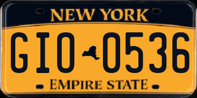 NY license plate GIO0536