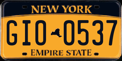 NY license plate GIO0537