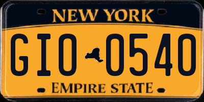 NY license plate GIO0540