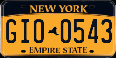NY license plate GIO0543