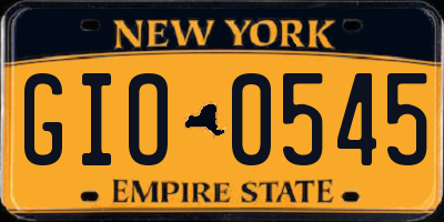 NY license plate GIO0545