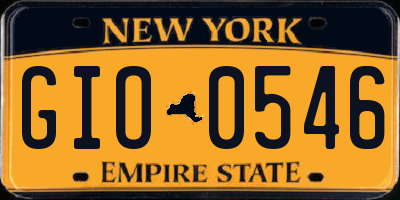 NY license plate GIO0546