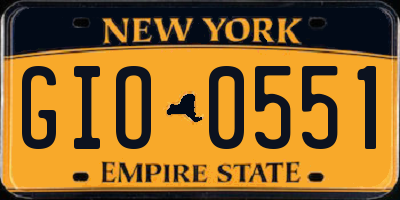 NY license plate GIO0551