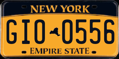 NY license plate GIO0556