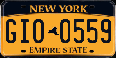 NY license plate GIO0559