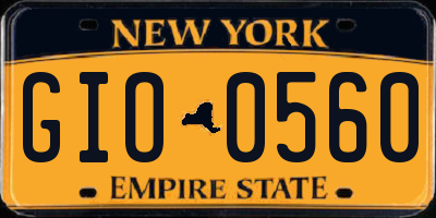 NY license plate GIO0560