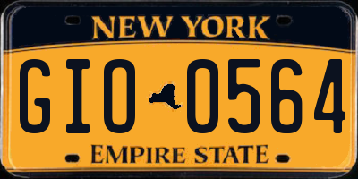 NY license plate GIO0564