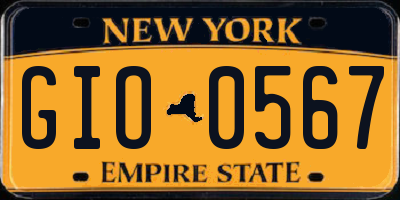 NY license plate GIO0567