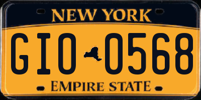 NY license plate GIO0568