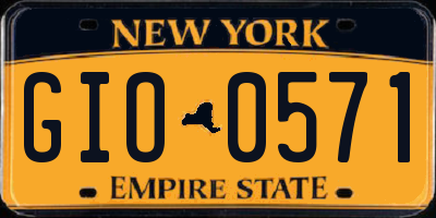 NY license plate GIO0571