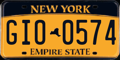 NY license plate GIO0574