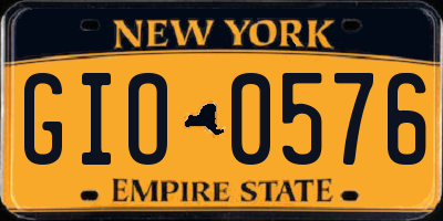 NY license plate GIO0576