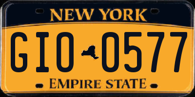 NY license plate GIO0577
