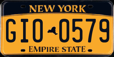 NY license plate GIO0579