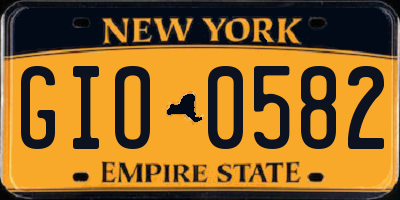 NY license plate GIO0582