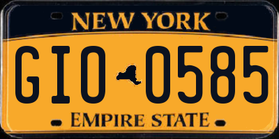 NY license plate GIO0585